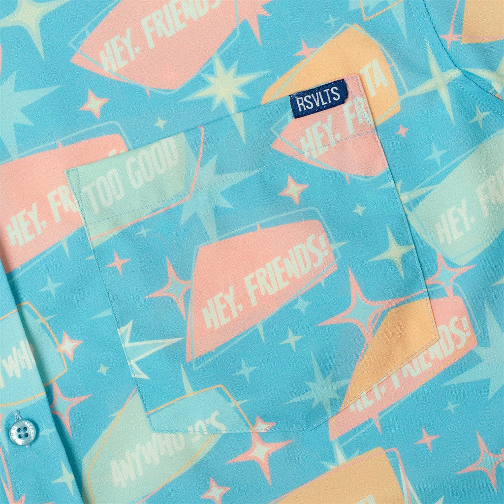 RSVLTS Phrasing Mr. Morrow KUNUFLEX Short Sleeve Shirt in Blue — detail 10