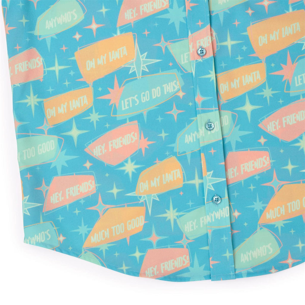 RSVLTS Phrasing Mr. Morrow KUNUFLEX Short Sleeve Shirt in Blue — detail 12