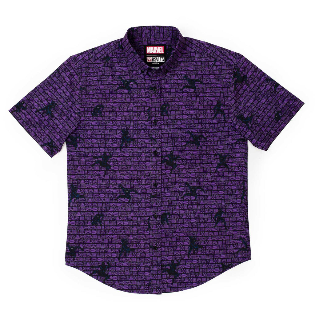 RSVLTS Wakanda Forever KUNUFLEX Short Sleeve Shirt in Purple — detail 3