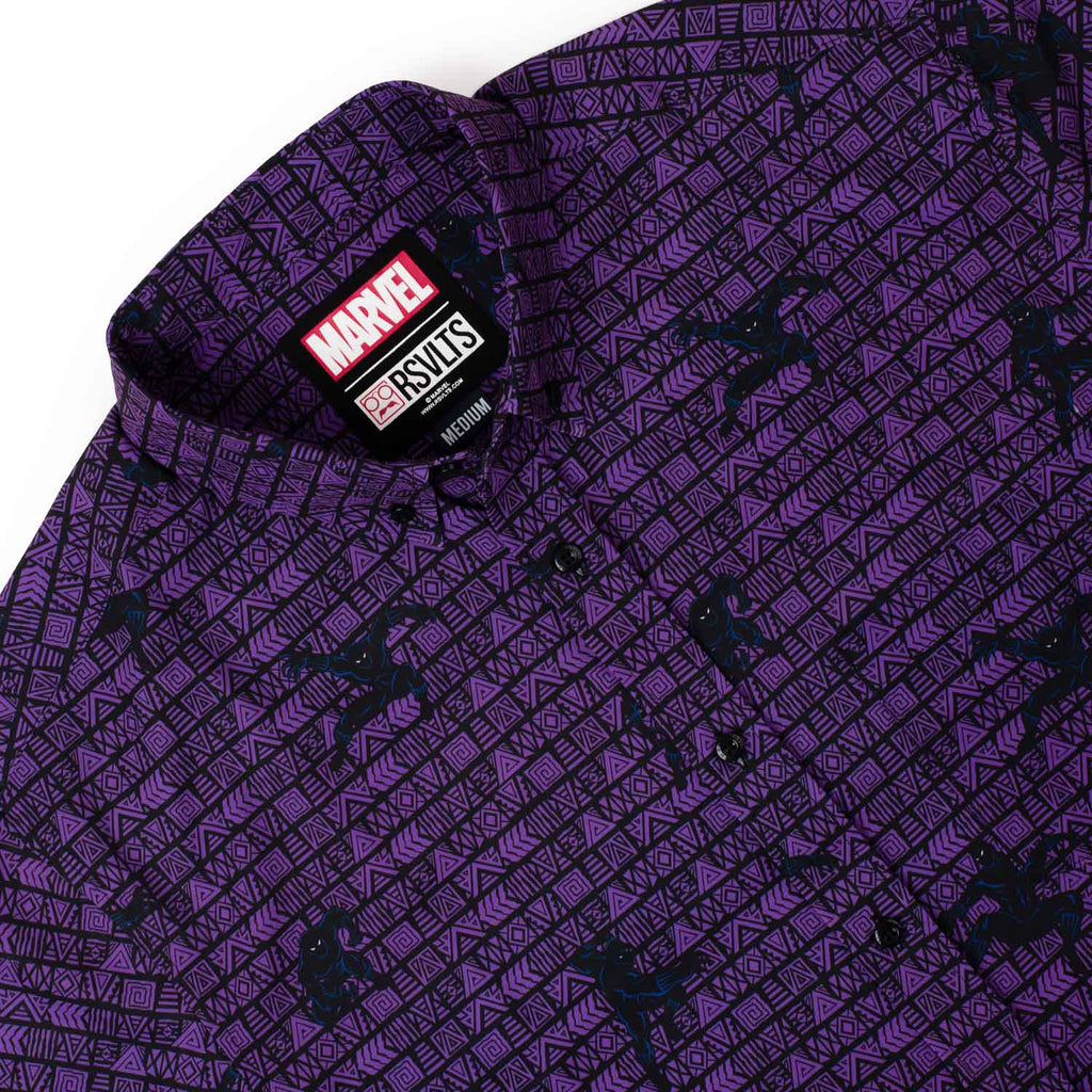 RSVLTS Wakanda Forever KUNUFLEX Short Sleeve Shirt in Purple — detail 5