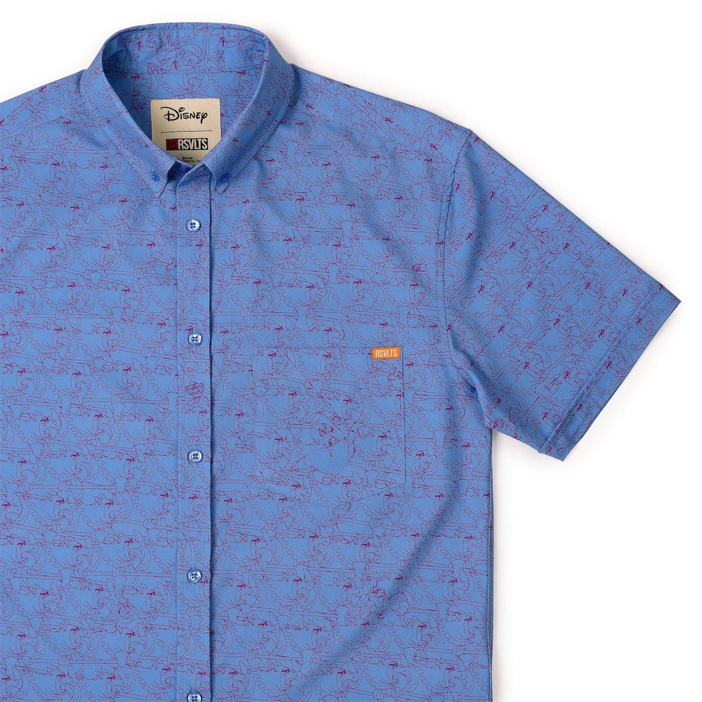 RSVLTS Seize Them! KUNUFLEX Short Sleeve Shirt in Blue — detail 15