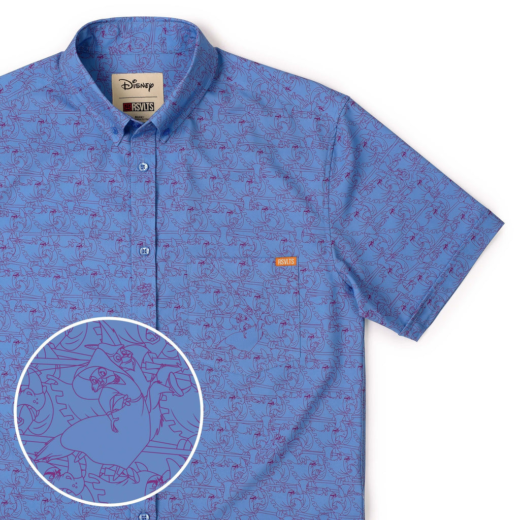 RSVLTS Seize Them! KUNUFLEX Short Sleeve Shirt in Blue — detail 8