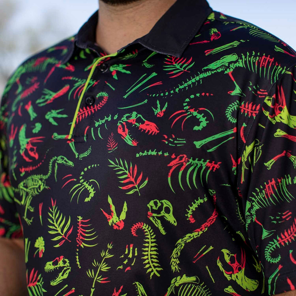 RSVLTS Fossil Records All-Day Polo in Black — detail 8