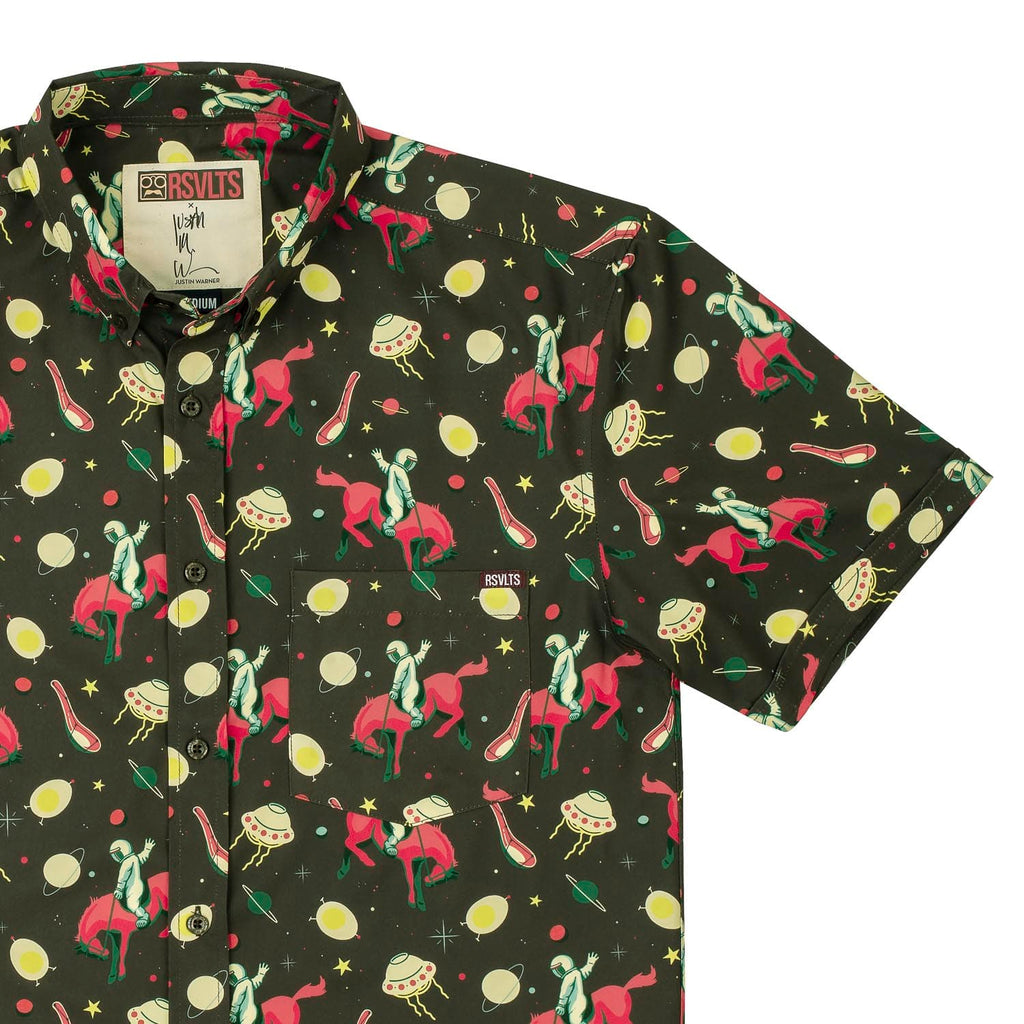 RSVLTS Space Cowboy KUNUFLEX Short Sleeve Shirt in Multicolor — front view