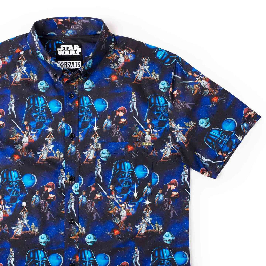 RSVLTS The Trilogy KUNUFLEX Short Sleeve Shirt in Black — front view