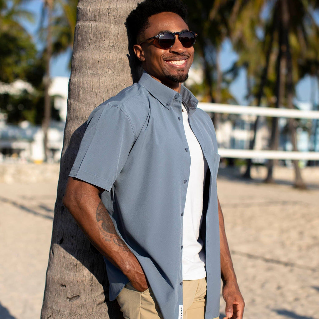 RSVLTS Summer Storm KUNUFLEX Short Sleeve Shirt — front view