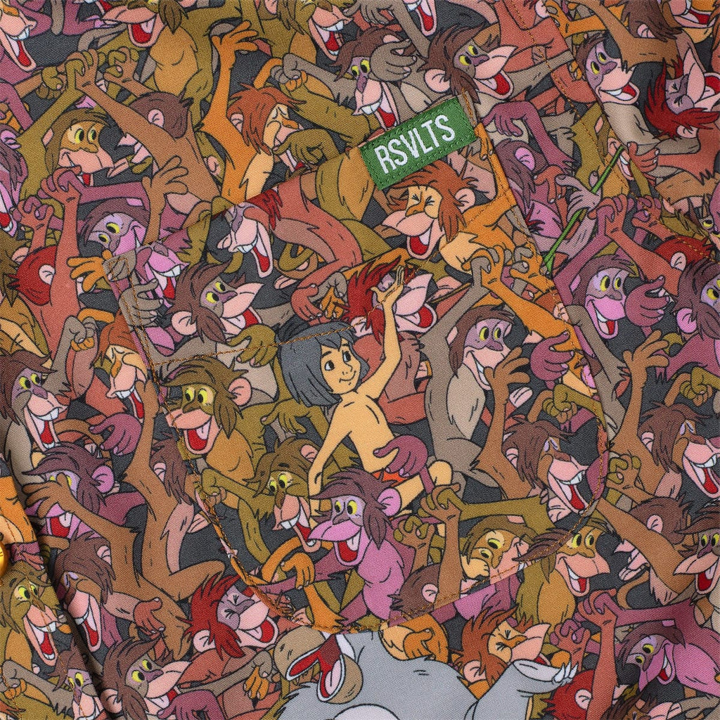 RSVLTS Monkey Business Youth KUNUFLEX Short Sleeve Shirt in Brown — detail 3