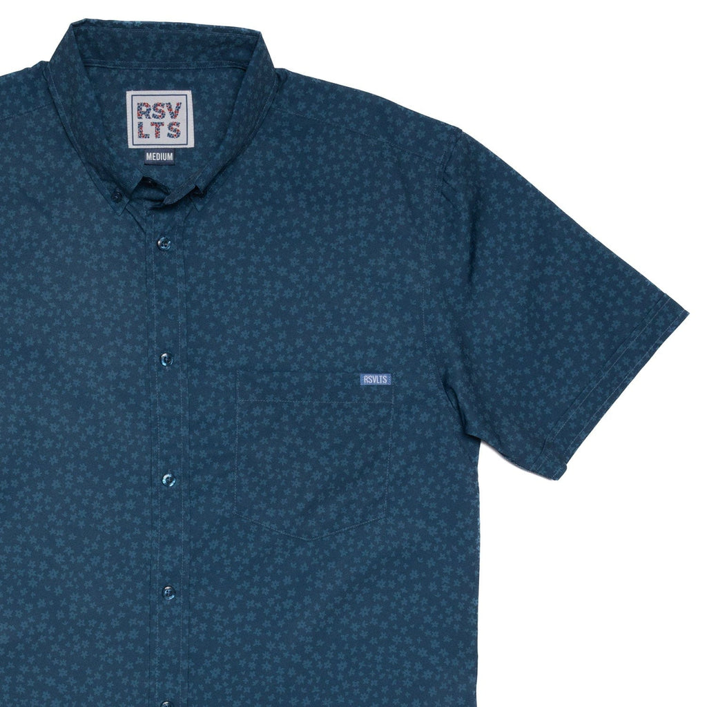 RSVLTS Sunday’s Best KUNUFLEX Short Sleeve Shirt in Blue — detail 2