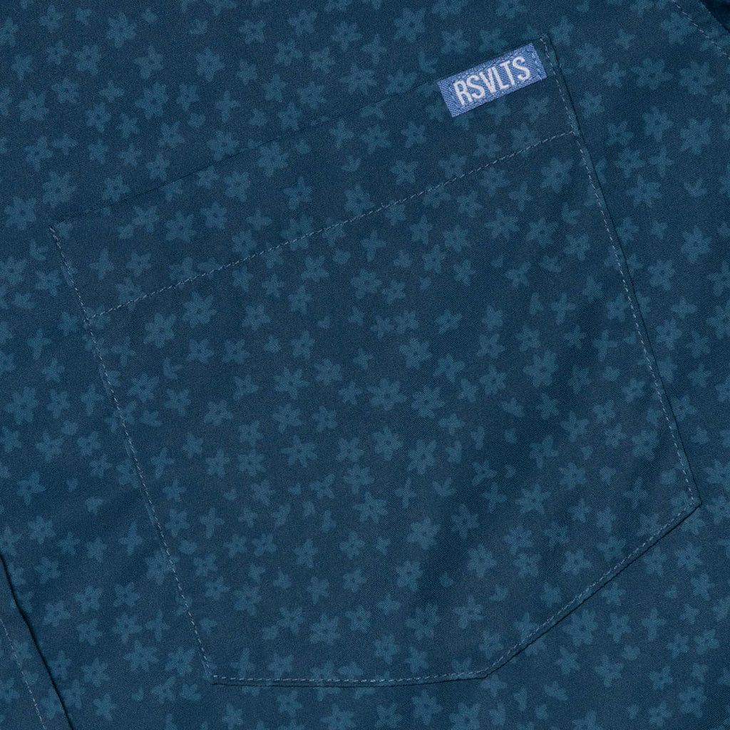 RSVLTS Sunday’s Best KUNUFLEX Short Sleeve Shirt in Blue — detail 6