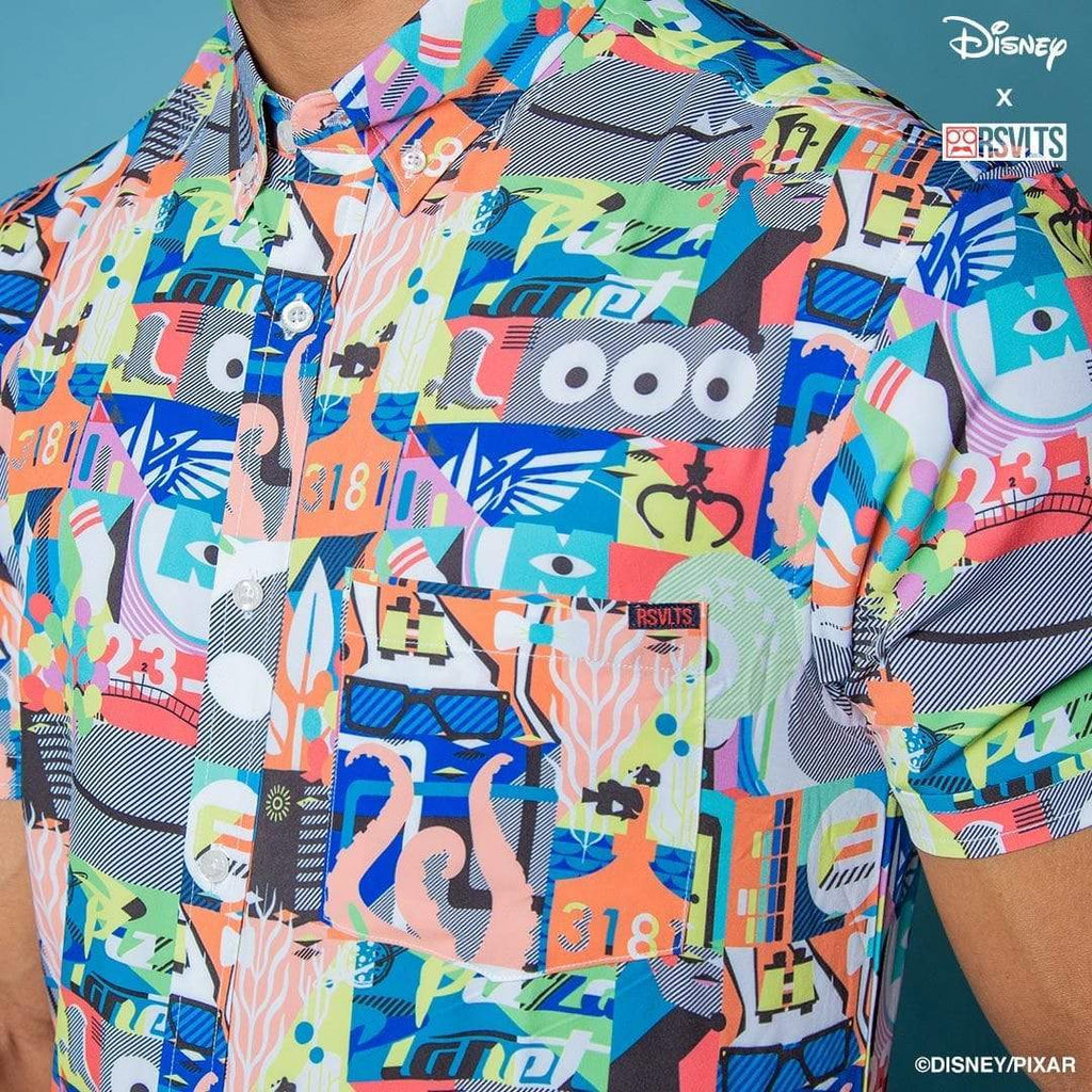 RSVLTS Far Out Mashup KUNUFLEX Short Sleeve Shirt in Multicolor — detail 9