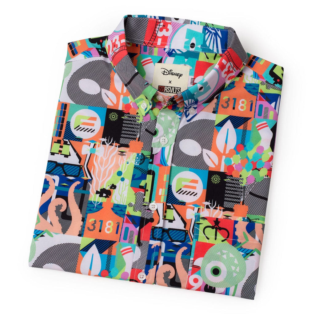 RSVLTS Far Out Mashup KUNUFLEX Short Sleeve Shirt in Multicolor — detail 13