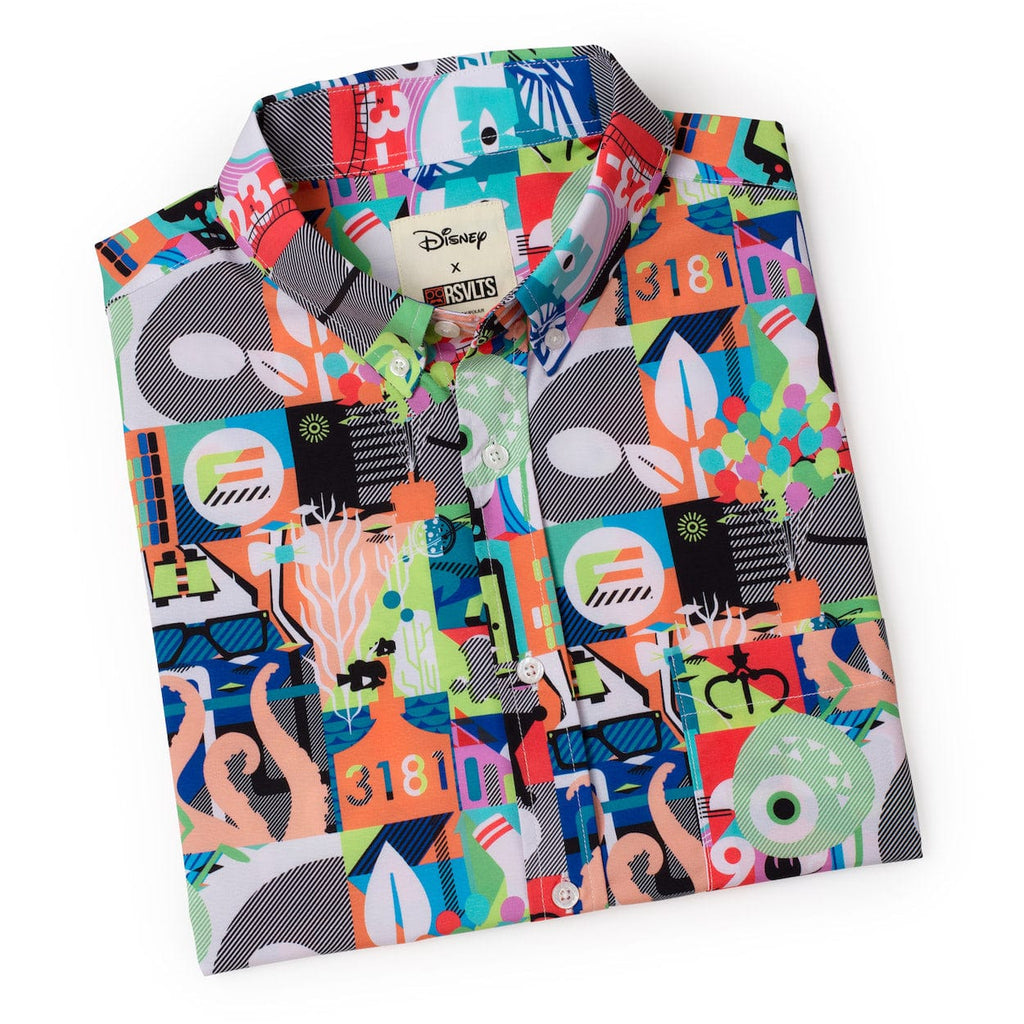 RSVLTS Far Out Mashup KUNUFLEX Short Sleeve Shirt in Multicolor — detail 12