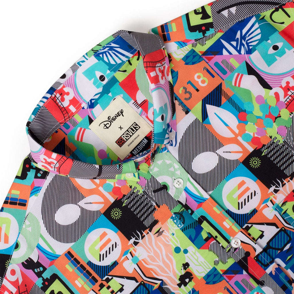 RSVLTS Far Out Mashup KUNUFLEX Short Sleeve Shirt in Multicolor — detail 4