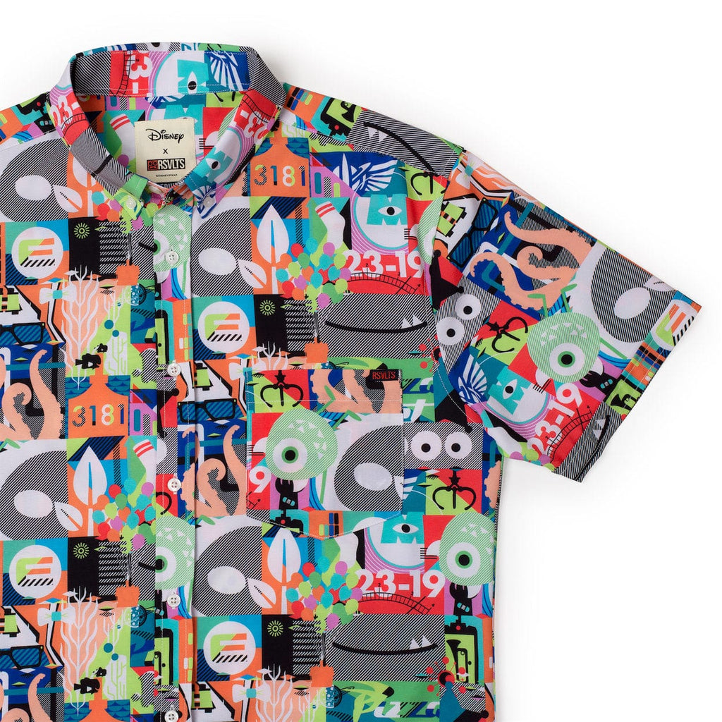 RSVLTS Far Out Mashup KUNUFLEX Short Sleeve Shirt in Multicolor — detail 3
