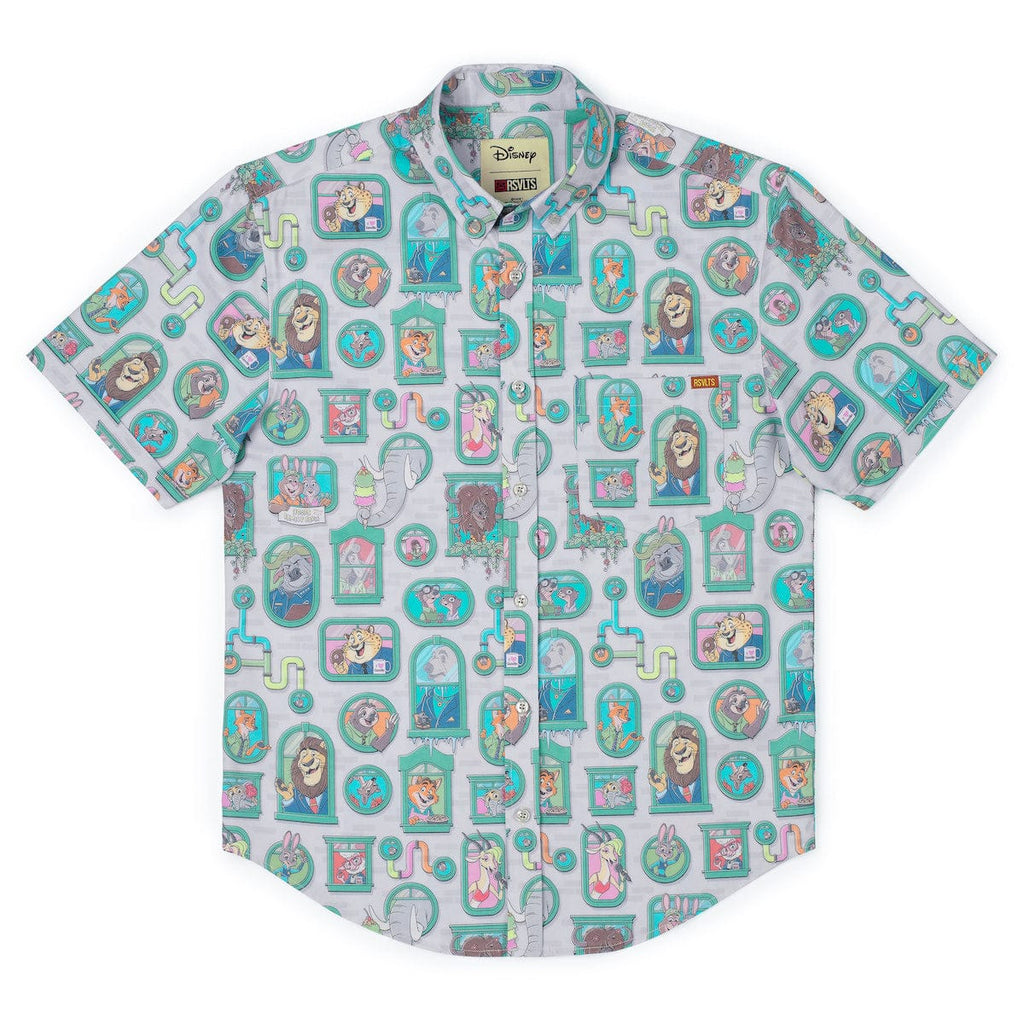 RSVLTS Mammal Metropolis KUNUFLEX Short Sleeve Shirt in Gray — detail 8