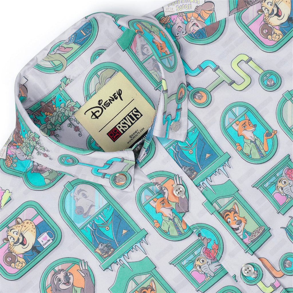 RSVLTS Mammal Metropolis KUNUFLEX Short Sleeve Shirt in Gray — detail 9