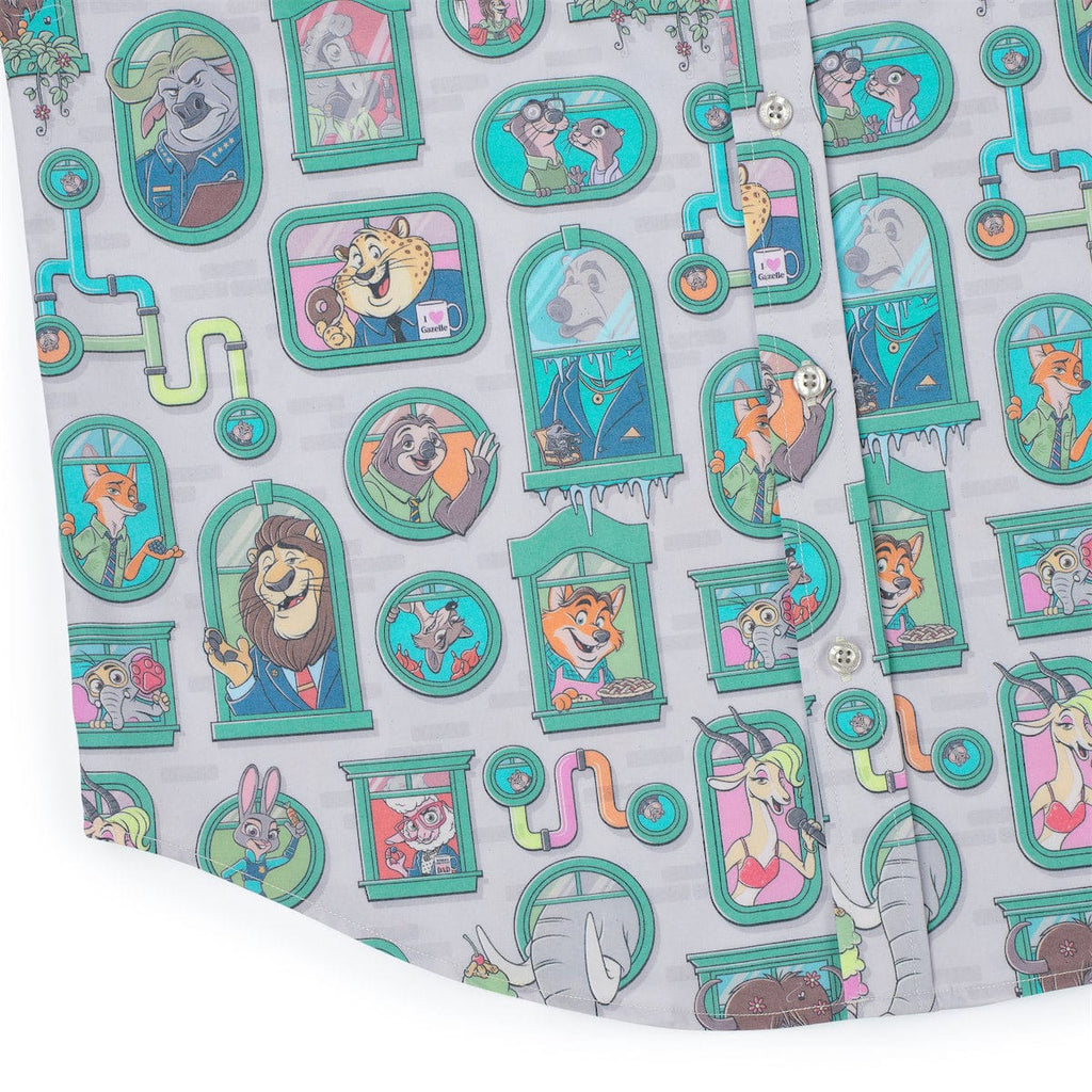 RSVLTS Mammal Metropolis KUNUFLEX Short Sleeve Shirt in Gray — detail 10