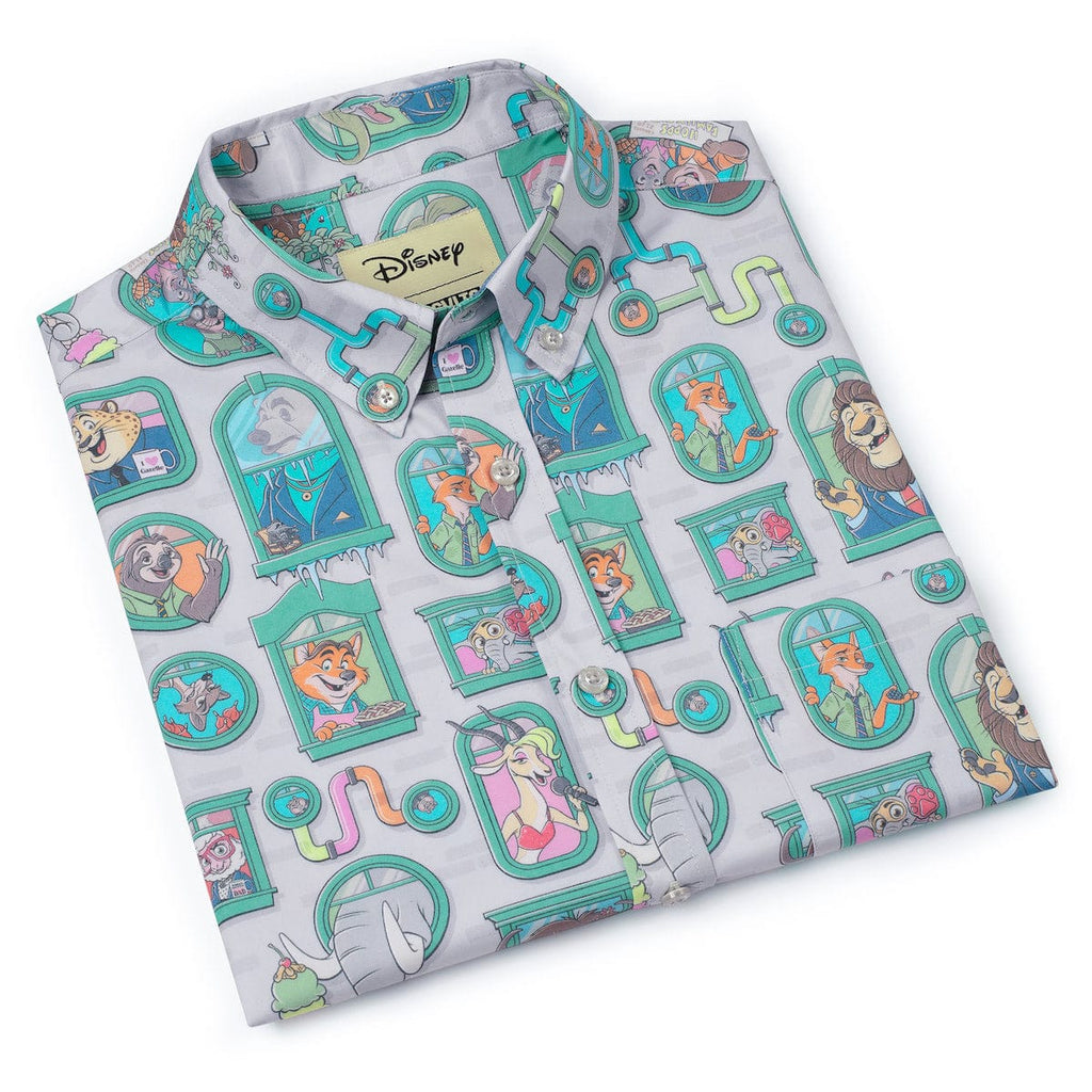 RSVLTS Mammal Metropolis KUNUFLEX Short Sleeve Shirt in Gray — detail 11