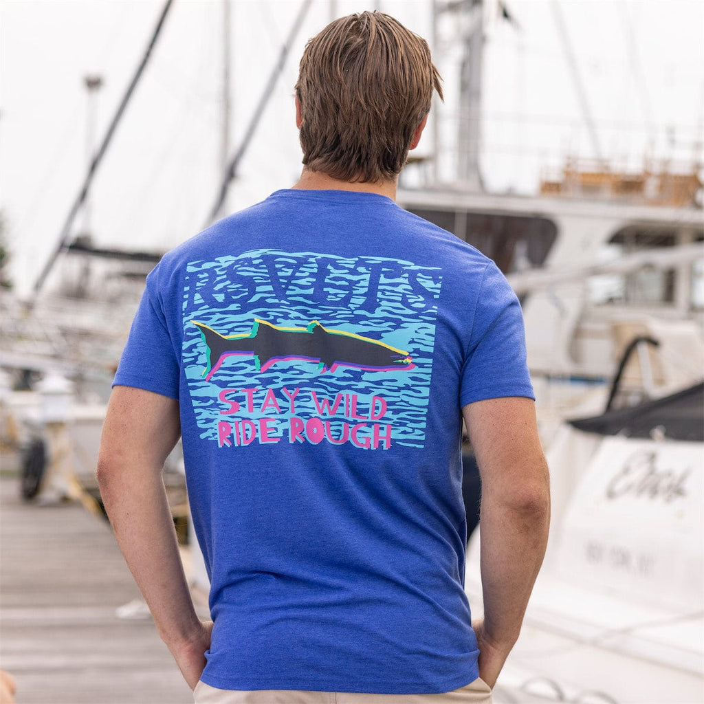 RSVLTS Cool Cudas Crewneck Tee in Blue — front view