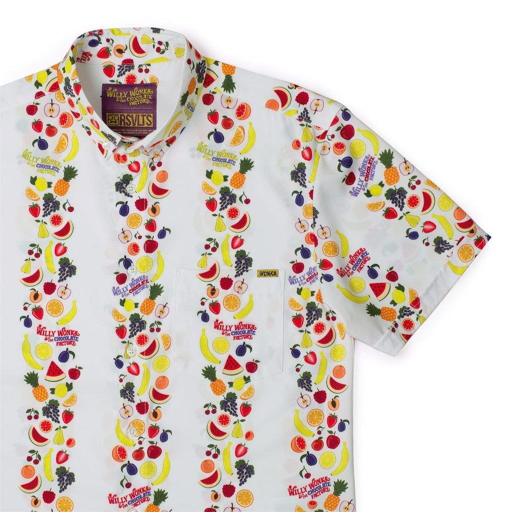 RSVLTS Go Ahead, Try It! KUNUFLEX Short Sleeve Shirt in White — front view