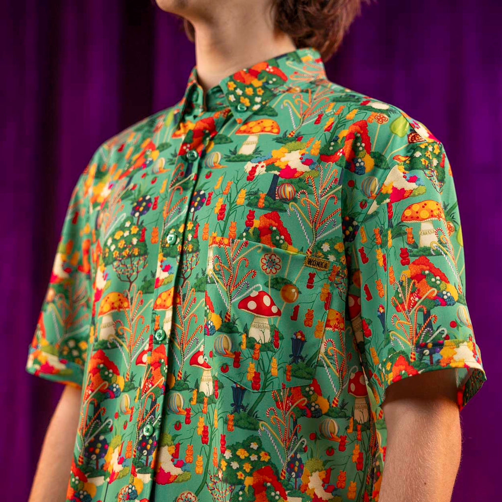 RSVLTS Pure Imagination KUNUFLEX Short Sleeve Shirt in Green — detail 4