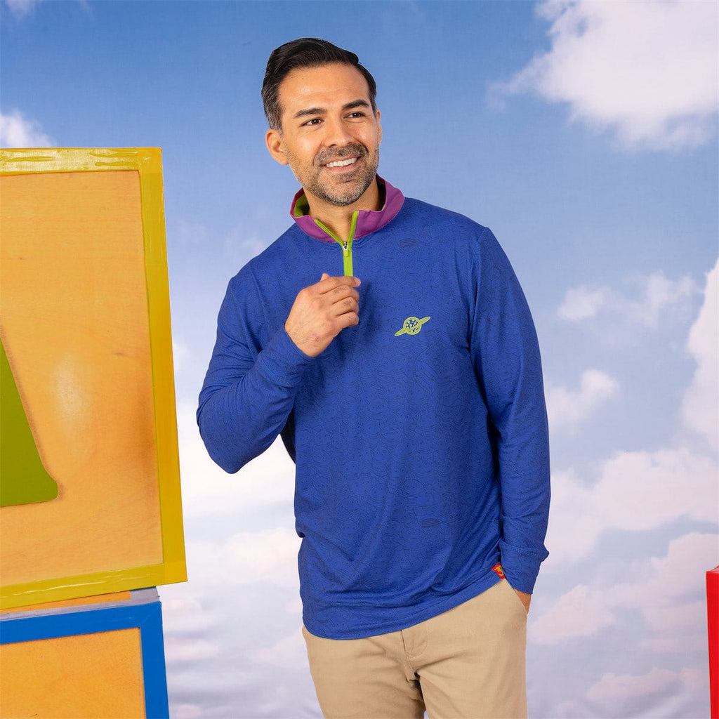RSVLTS The Crane Escape (Dark Blue) Quarter Zip in Blue — detail 4