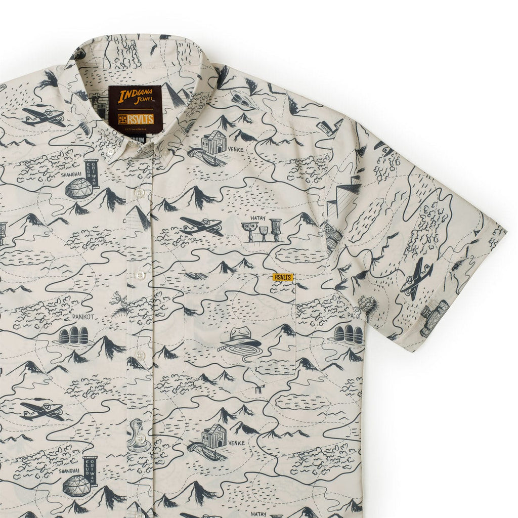 RSVLTS It’s the Mileage KUNUFLEX Short Sleeve Shirt in White — front view