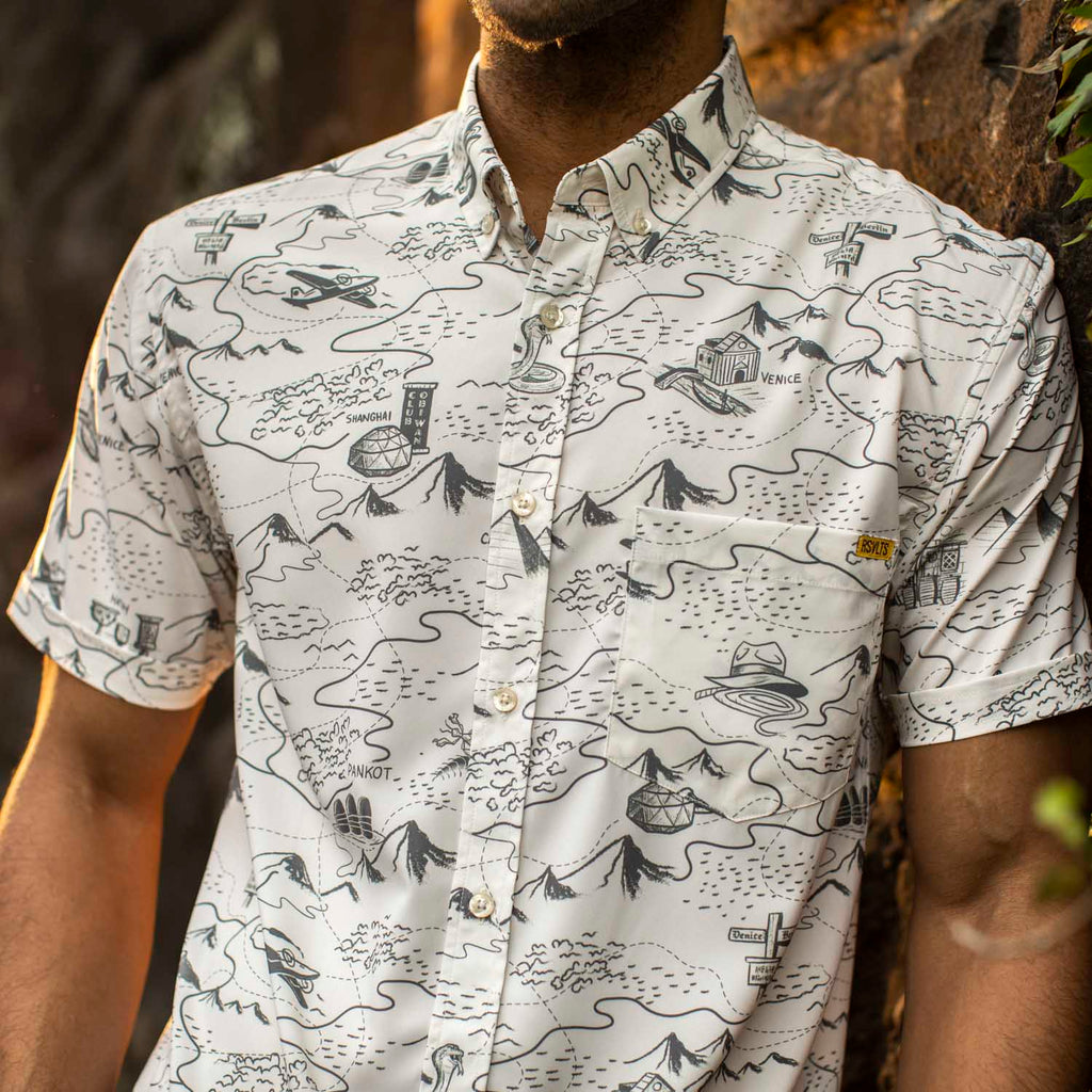 RSVLTS It’s the Mileage KUNUFLEX Short Sleeve Shirt in White — detail 4
