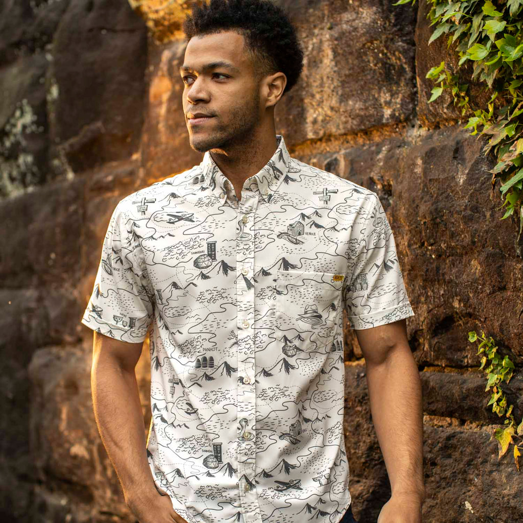 RSVLTS It’s the Mileage KUNUFLEX Short Sleeve Shirt in White — detail 2