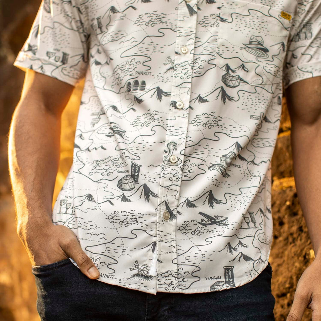 RSVLTS It’s the Mileage KUNUFLEX Short Sleeve Shirt in White — detail 6