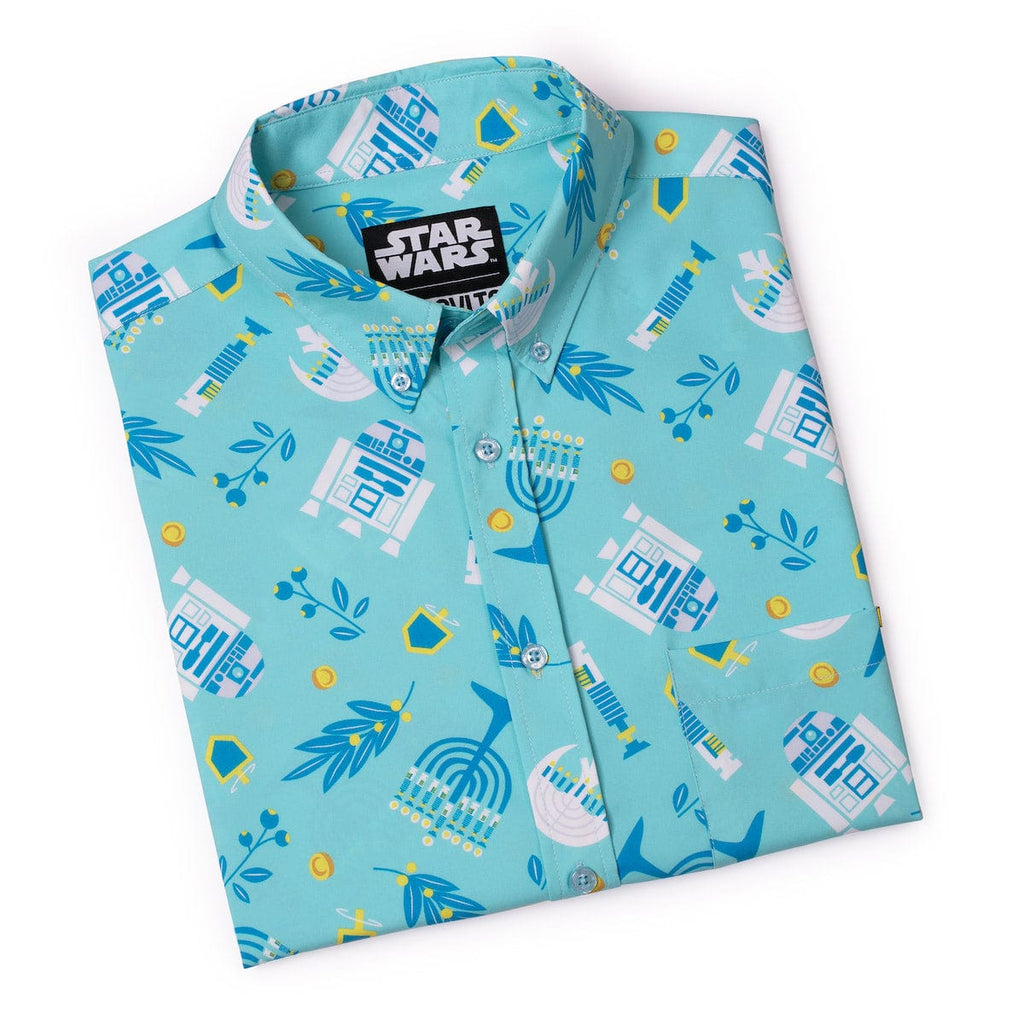 RSVLTS Festival of Lightsabers KUNUFLEX Short Sleeve Shirt in Blue — detail 8