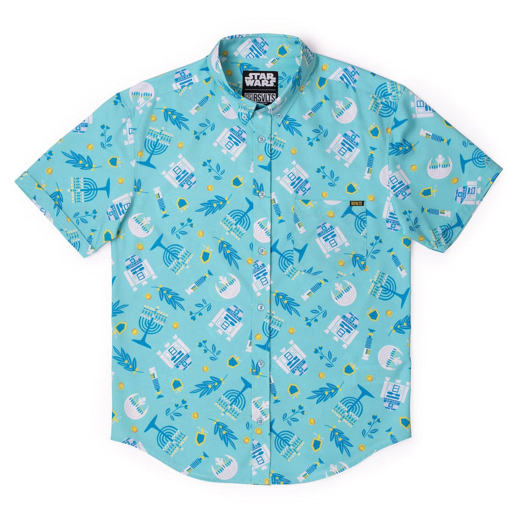 RSVLTS Festival of Lightsabers KUNUFLEX Short Sleeve Shirt in Blue — detail 3