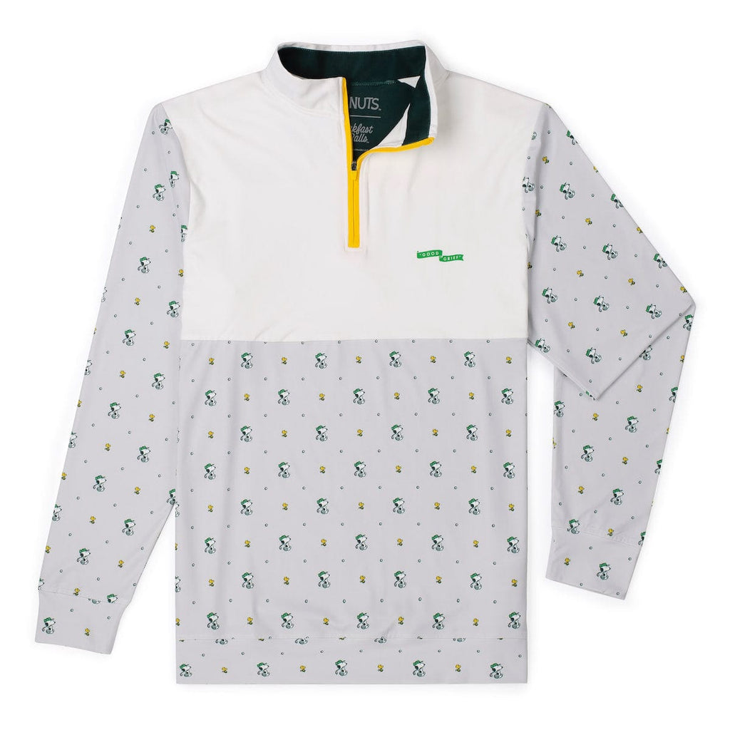 RSVLTS Good Grief Golf Quarter Zip in Gray — front view