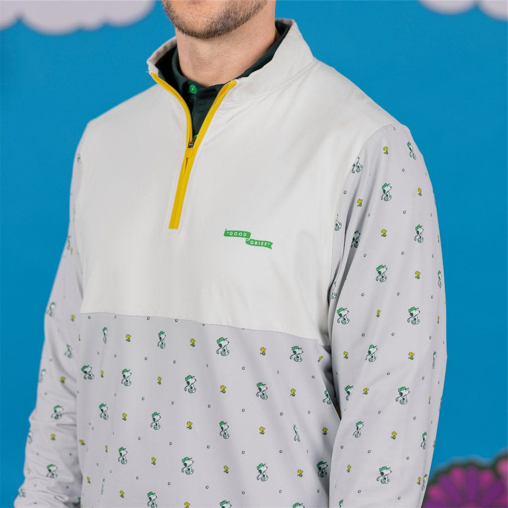 RSVLTS Good Grief Golf Quarter Zip in Gray — detail 5