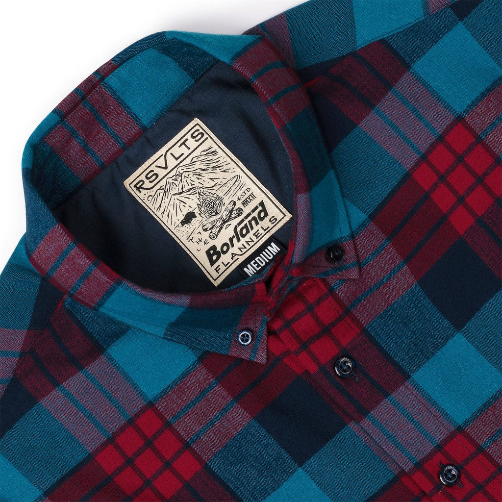 RSVLTS Flanis Joplin BorlandFlex Long Sleeve Flannel in Blue — detail 4