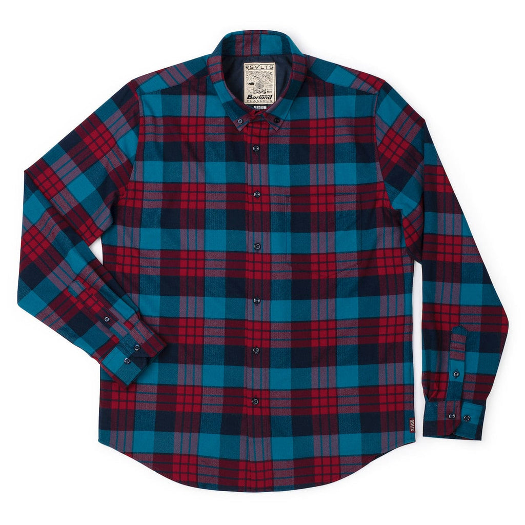 RSVLTS Flanis Joplin BorlandFlex Long Sleeve Flannel in Blue — detail 2