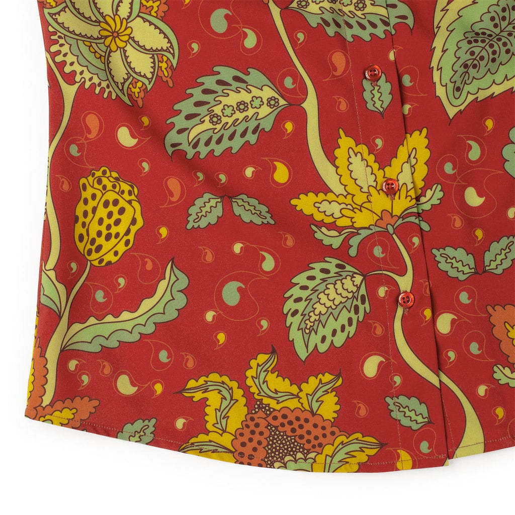 RSVLTS Baba O’Redly Women's KUNUFLEX Short Sleeve Shirt in Orange — detail 10