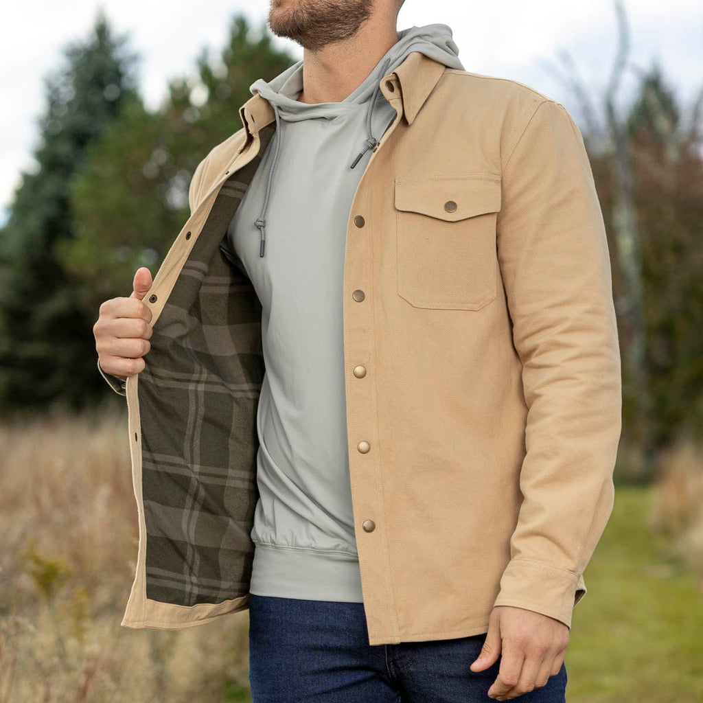 RSVLTS Sawdust Heavy-Duty Shirt Jacket in Brown — detail 3