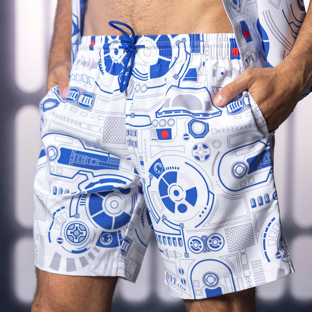 RSVLTS R2 Deconstructed Hybrid Shorts in Blue — detail 2