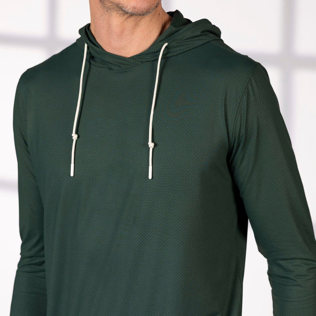 RSVLTS Dotted Forest Dynamite Performance Hoodie in Green — front view