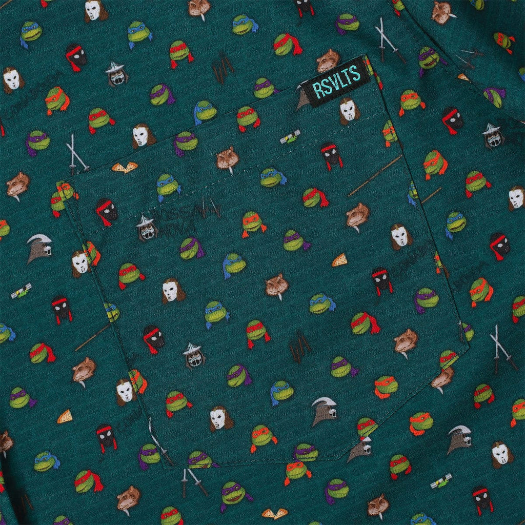RSVLTS Underground Icons KUNUFLEX Short Sleeve Shirt in Green — detail 7