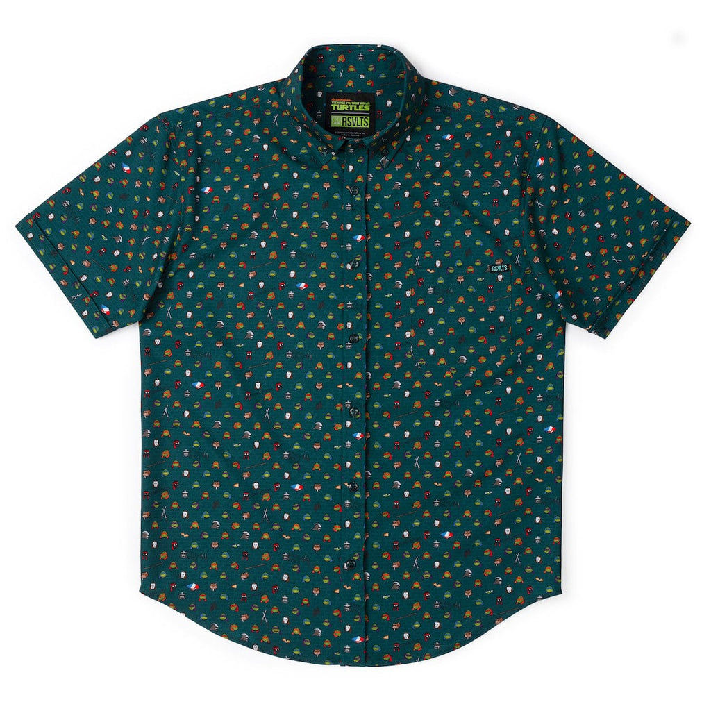 RSVLTS Underground Icons KUNUFLEX Short Sleeve Shirt in Green — detail 9