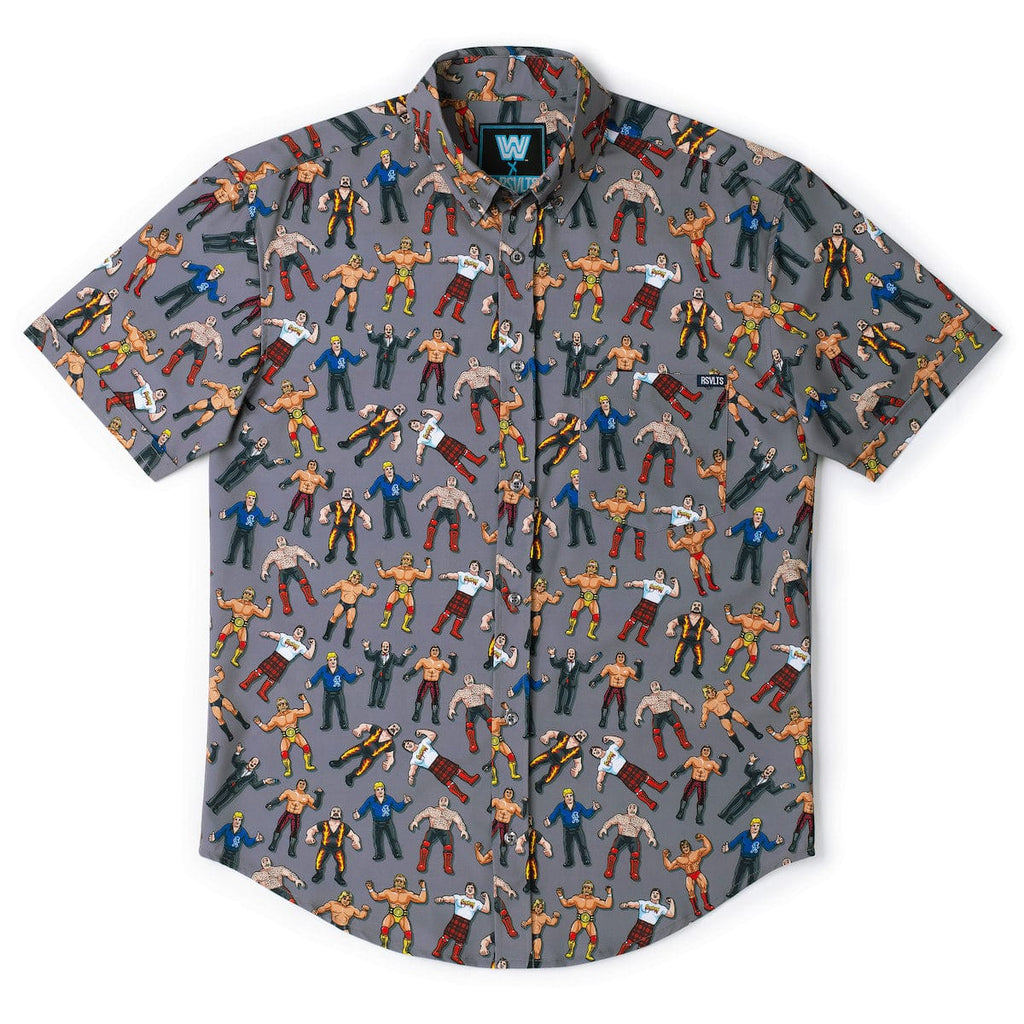 RSVLTS Rubber Match KUNUFLEX Short Sleeve Shirt in Gray — detail 9