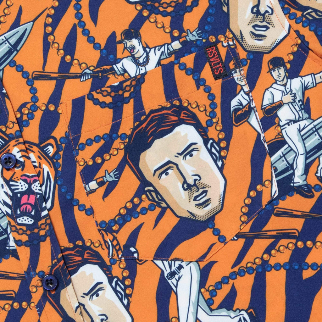 RSVLTS Alex Bregman KUNUFLEX Short Sleeve Shirt in Orange — detail 4