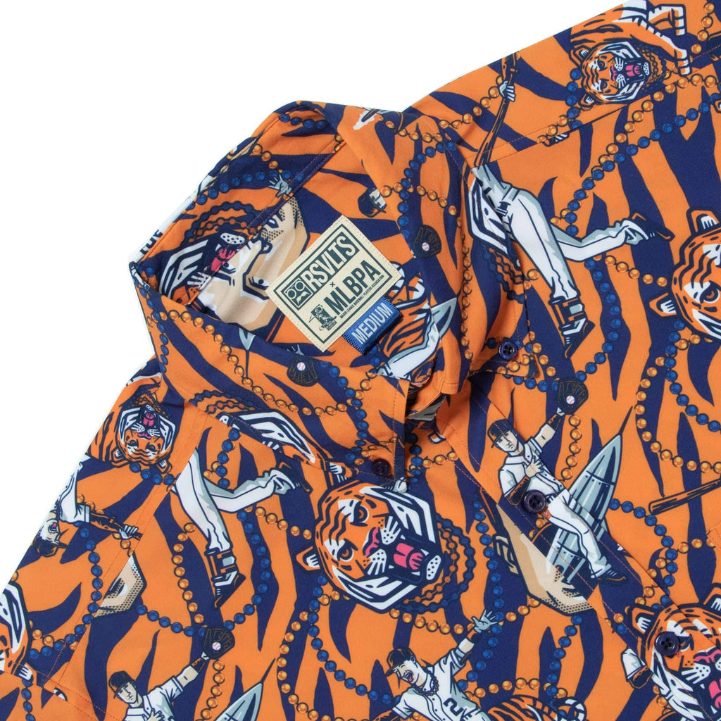 RSVLTS Alex Bregman KUNUFLEX Short Sleeve Shirt in Orange — detail 6