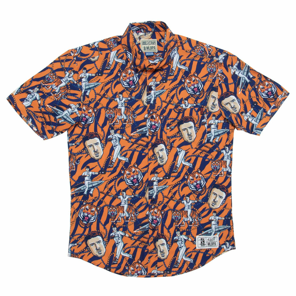 RSVLTS Alex Bregman KUNUFLEX Short Sleeve Shirt in Orange — detail 3