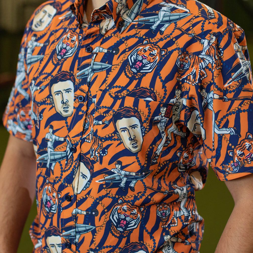 RSVLTS Alex Bregman KUNUFLEX Short Sleeve Shirt in Orange — detail 5
