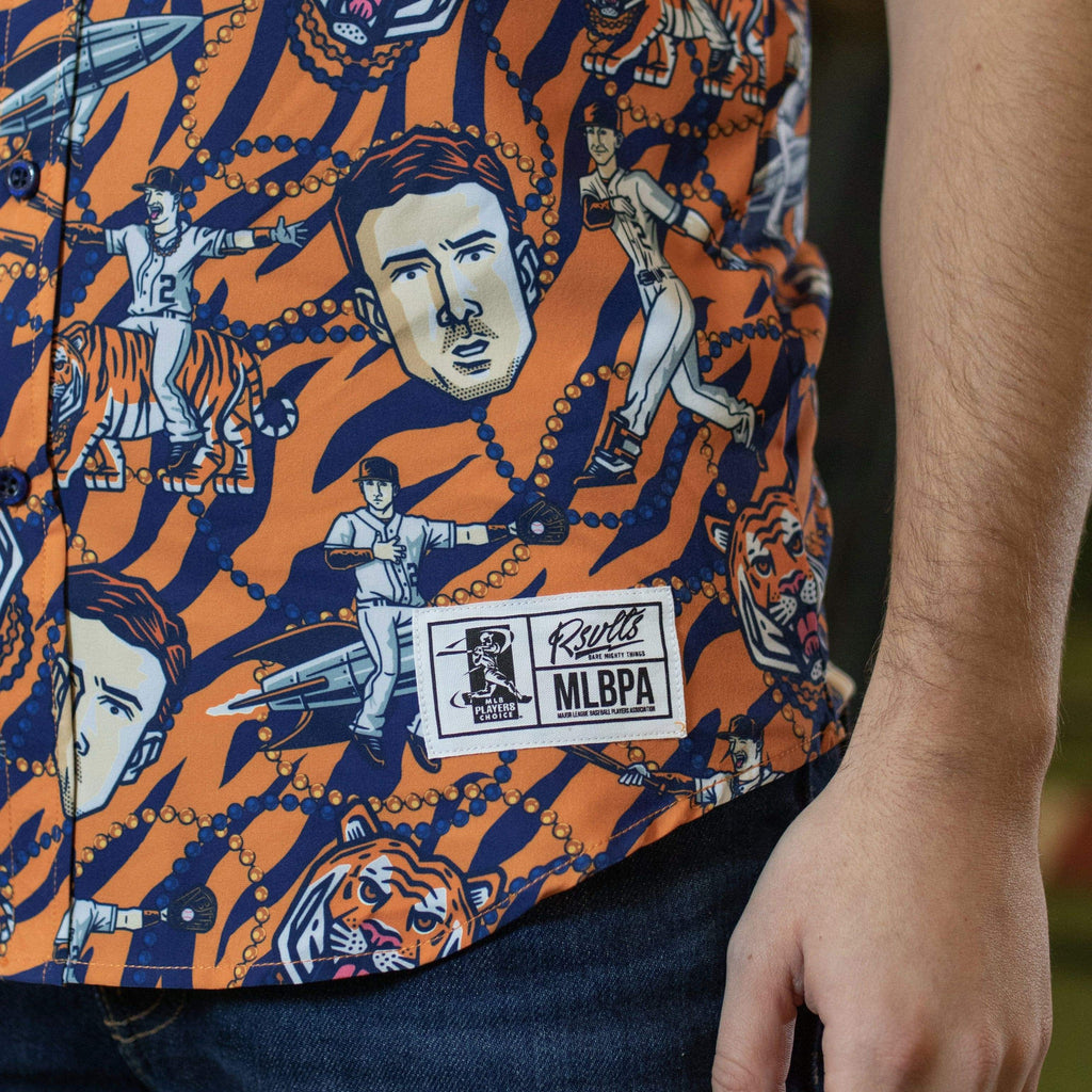 RSVLTS Alex Bregman KUNUFLEX Short Sleeve Shirt in Orange — detail 7