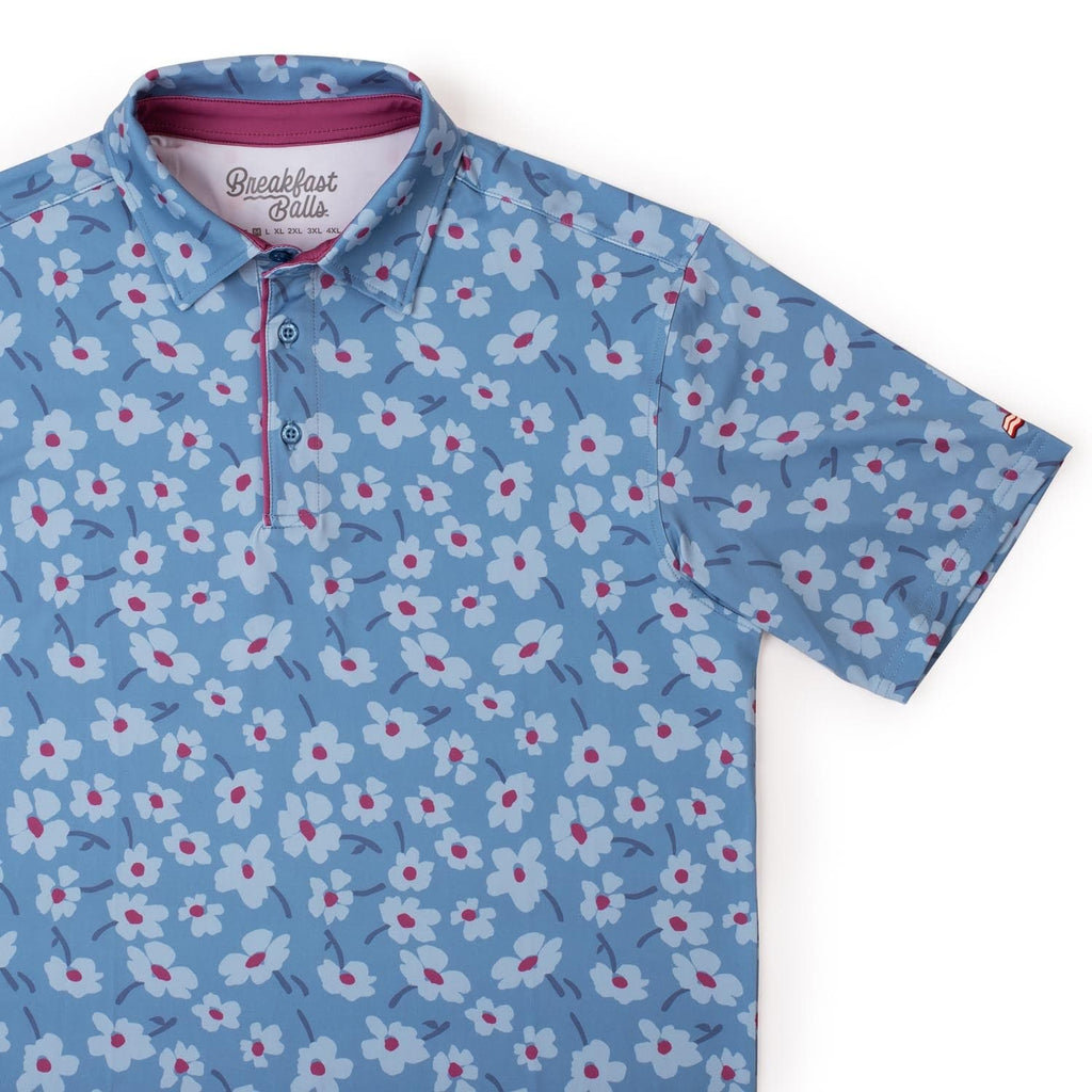 RSVLTS Playing the Blues All-Day Polo in Blue — detail 4