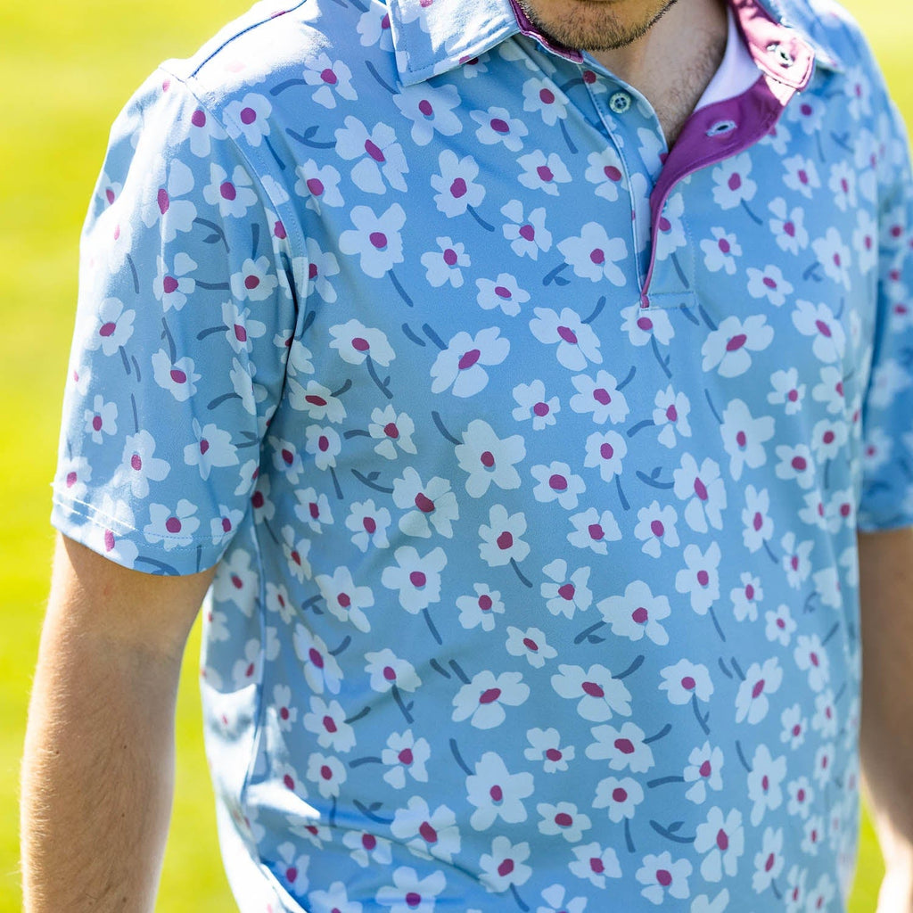 RSVLTS Playing the Blues All-Day Polo in Blue — detail 6